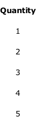 Quantity 1 2 3 4 5